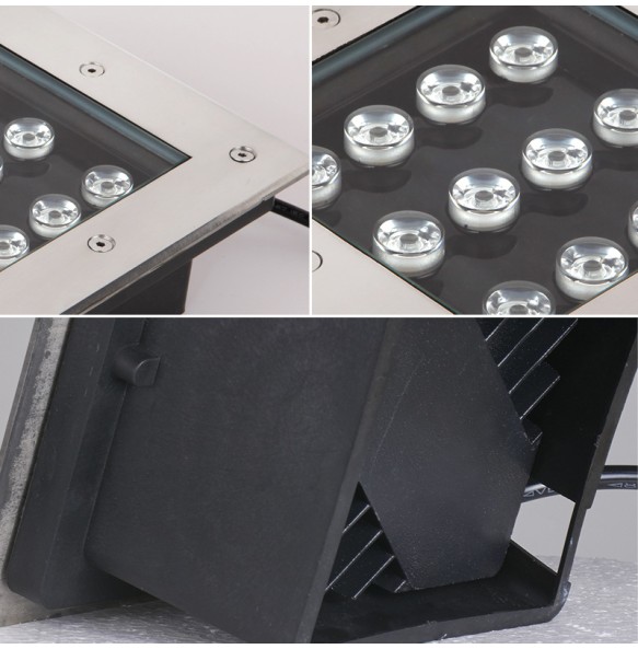 2024 New Square LED Underground Light LED Outdoor Ground Light Garden Path Buried Yard Lamp RGB AC85-265V IP67