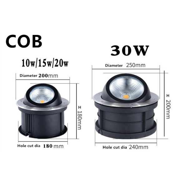 2024 NEW 9W/12W/15W/18W/10W/20W/30W LED Ground Garden Floor Underground Buried Lamp Spot Oblique angle light IP67