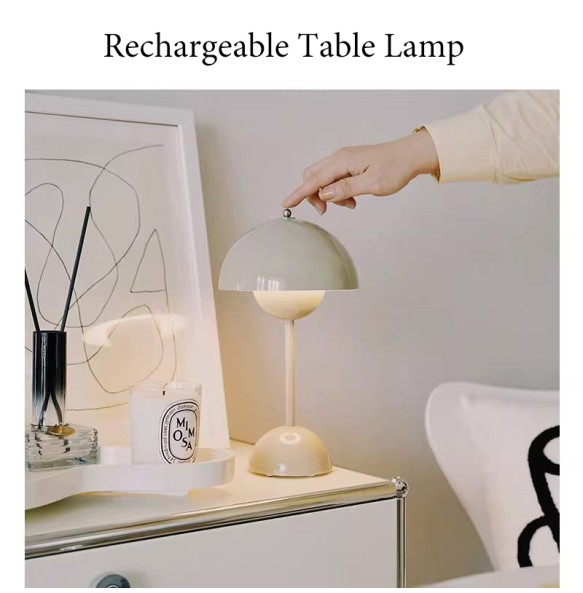 2024 New Table Lamp with Touch Control Infinitely Dimmable Mushroom Desk Lamp for Bedroom Living Room Study Cafe Restaurant