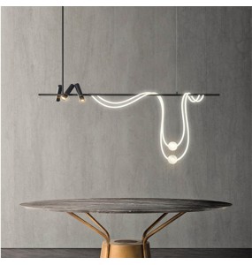 2024 New Nordic Hose LED Chandelier for Kitchen Dining Living Room Center Table Pendant Lights Minimalist Home Decor Suspension Fixture