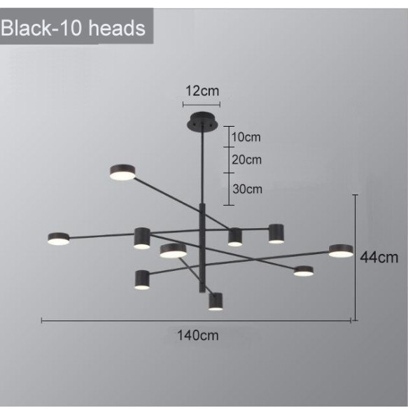 2024 New Modern Rotate LED Chandelier for Living and Dining Room  Office Desks Kitchen Bar Black Pendant Lights Home Decor Light Fixture