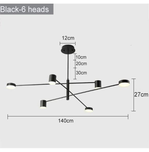 2024 New Modern Rotate LED Chandelier for Living and Dining Room  Office Desks Kitchen Bar Black Pendant Lights Home Decor Light Fixture