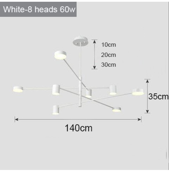 2024 New Modern Rotate LED Chandelier for Living and Dining Room  Office Desks Kitchen Bar Black Pendant Lights Home Decor Light Fixture