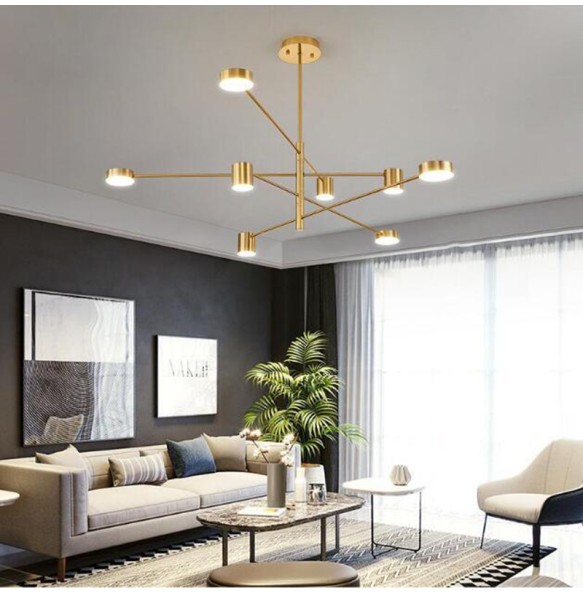 2024 New Modern Rotate LED Chandelier for Living and Dining Room  Office Desks Kitchen Bar Black Pendant Lights Home Decor Light Fixture