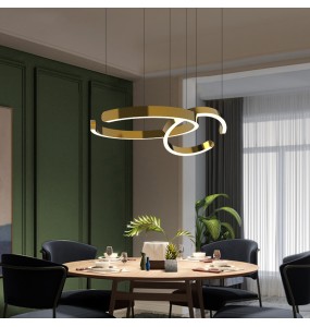 2024 New Modern Ring Led Pendant Lights Dimmable Gold Black for Table Dining Room Kitchen Bedroom Hanging Lamp Minimalist Decor Fixture