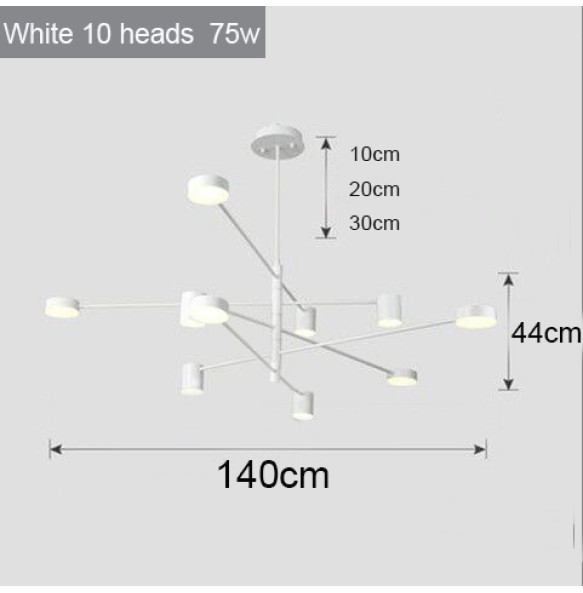 2024 New Modern Rotate LED Chandelier for Living and Dining Room  Office Desks Kitchen Bar Black Pendant Lights Home Decor Light Fixture