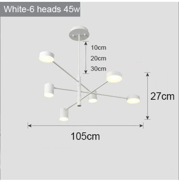 2024 New Modern Rotate LED Chandelier for Living and Dining Room  Office Desks Kitchen Bar Black Pendant Lights Home Decor Light Fixture