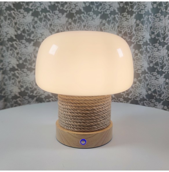 2024 New Japanese style mushroom table lamp ins Nordic log style study Bedroom bedside lamp Creative decoration atmosphere night light