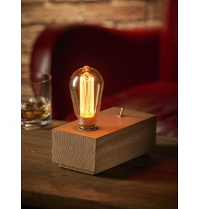 2024 New Vintage Retro Wooden Block Toggle Switch Cube Lamp Table Desk Light for Bedroom Living Room Home Art Display Cafe Bar Decor