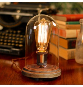 2024 New American vintage Edison table lamp loft nostalgic bedroom bedside coffee shop bar creative solid wood decorative table lamp