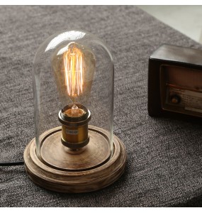 2024 New American vintage Edison table lamp loft nostalgic bedroom bedside coffee shop bar creative solid wood decorative table lamp