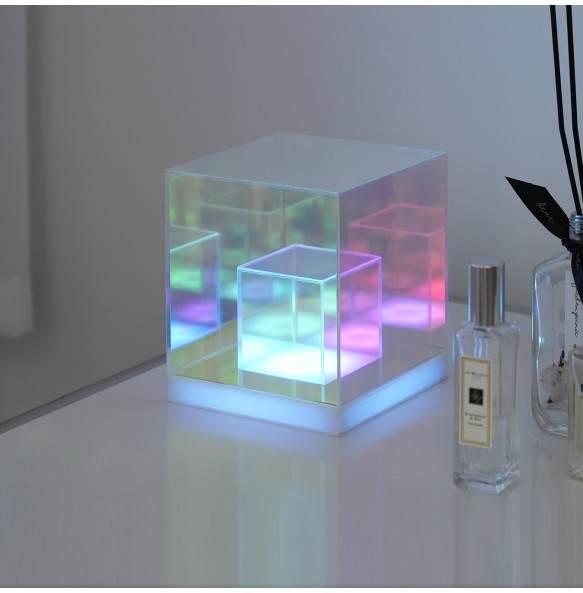 2024 New Night Light Table Lamp USB LED Colorful Light Led Acrylic Cube Lamp Modern Decorations Light for Bedroom and Living Room