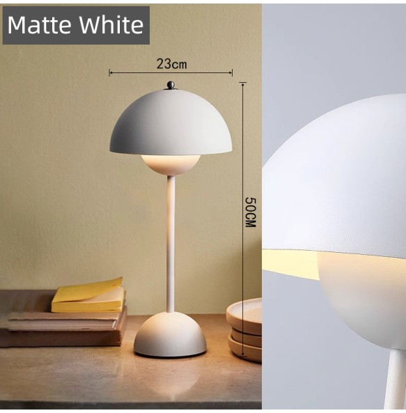 2024 New Modern Flowerpot Table Lamp Corded Ambient Lighting LED Mushroom Lamp Reading Lamp Art Deco Indoor Lighting Fixture