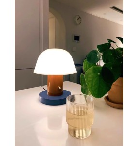 2024 New Cordless Mushroom Table Lamp Rechargeable Battery Operated Small Mushroom Night Light for Bedroom Living Room Restaurant Outdoor