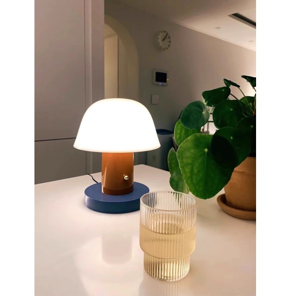 2024 New Cordless Mushroom Table Lamp Rechargeable Battery Operated Small Mushroom Night Light for Bedroom Living Room Restaurant Outdoor