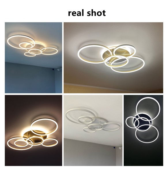 2024 New Modern LED Ceiling Chandelier Lighting Gold White Black for Living Study Room Indoor Pendant Lamp Parlor Foyer Lustres Luminaire