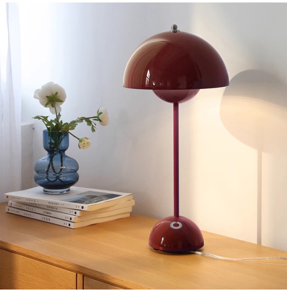 2024 New Modern Flowerpot Table Lamp Corded Ambient Lighting LED Mushroom Lamp Reading Lamp Art Deco Indoor Lighting Fixture