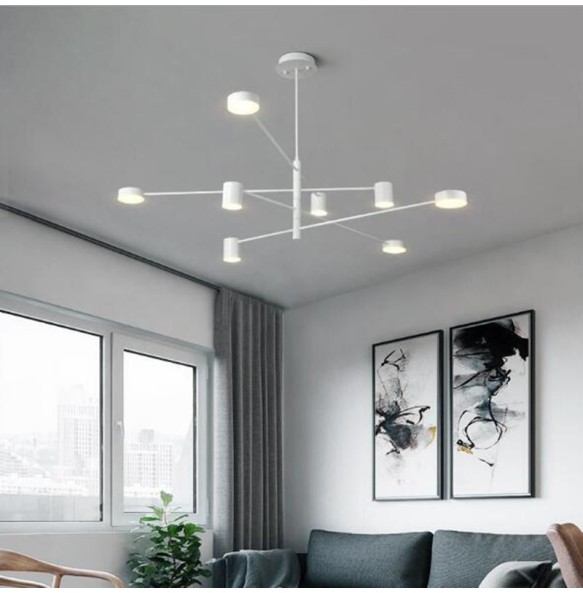 2024 New Modern Rotate LED Chandelier for Living and Dining Room  Office Desks Kitchen Bar Black Pendant Lights Home Decor Light Fixture