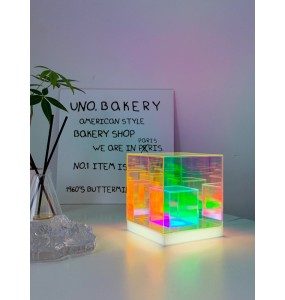 2024 New Night Light Table Lamp USB LED Colorful Light Led Acrylic Cube Lamp Modern Decorations Light for Bedroom and Living Room