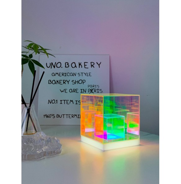 2024 New Night Light Table Lamp USB LED Colorful Light Led Acrylic Cube Lamp Modern Decorations Light for Bedroom and Living Room