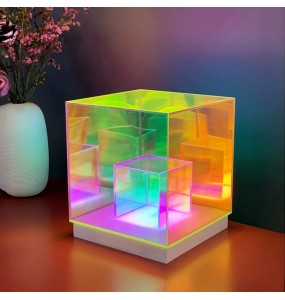 2024 New Night Light Table Lamp USB LED Colorful Light Led Acrylic Cube Lamp Modern Decorations Light for Bedroom and Living Room