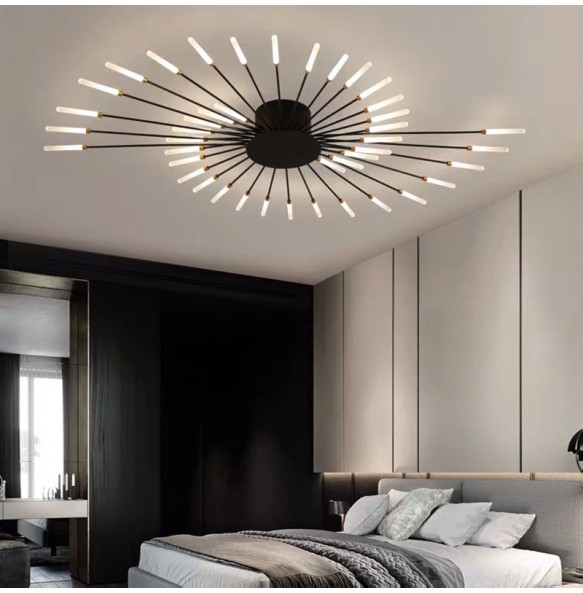 2024 New Nordic Designer Led Ceiling Chandelier for Living Room Bedroom Track Pendant Lamp Home Decor Indoor Lighting Lusters Luminaires