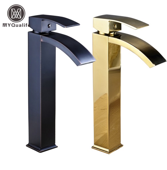 Promotion Brass Basin Faucet Tap Single Handle Countertop Bathroom Square Washing Basin Lavatory Sink Mixer Faucet