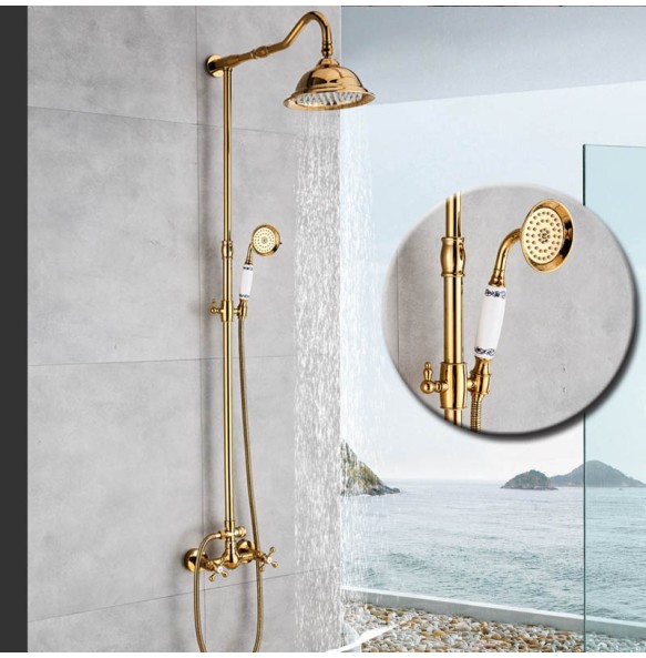 Golden Bathroom Shower Faucet 8