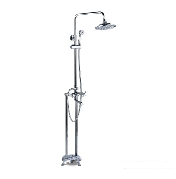 Floor Mounted Bath Tub Faucet Clawfoot Free Standing Bath Shower Mixer Tap with Handshower 8