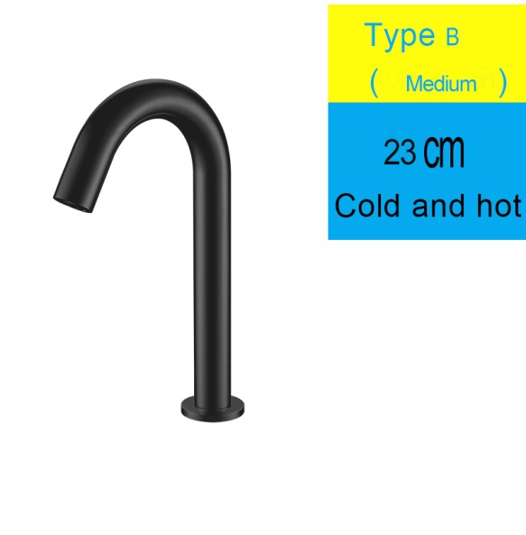 Black Sensor Faucet Bathroom Sink Deck Mount Hot And Cold Automatic Basin Faucet Battery Powered Water Saving Tap