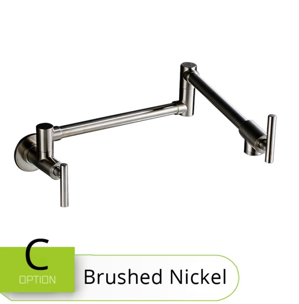 Brushed Nickel Single Handle Bathroom Kitchen Faucet One Hole Cold Water Folding Washing Basin Taps