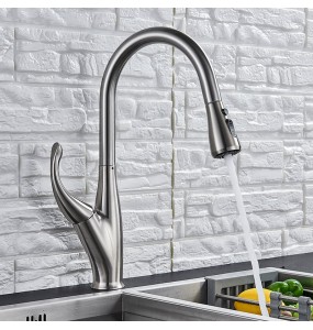 Black Kitchen Sink Mixers One Handle Stream Sprayer Shower head Deck Mounted Pull Out Kitchen Faucet Pull Down Hot Cold