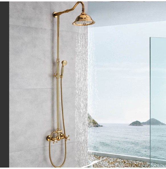 Golden Bathroom Shower Faucet 8