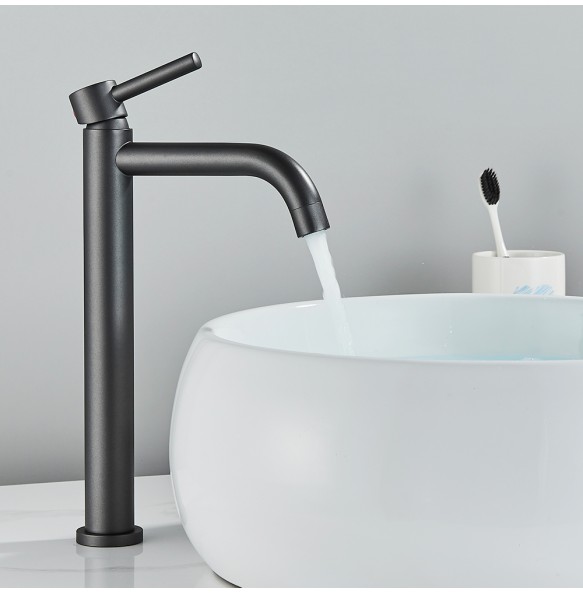 Black Deck Mounted Bathroom Basin Mixer Tap Basin Vessel Sink Faucet Hot Cold Water Faucet for Basin