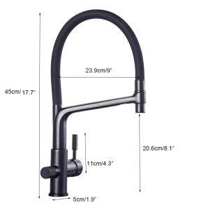 Matte Black Kitchen Sink Faucet Tap Pure Water Filter Mixer Crane Dual Handles Purification Kitchen Hot and Cold Water Tap