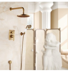 Concealed Bathroom Shower Faucet Mixer Wall Mount Bath Shower Mixer Tap Brass Antique 8