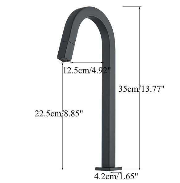 Matte Black Deck Mounted Bathroom Basin Faucet Single Cooled Faucet Bathroom Mixer Crane Single Cold Taps