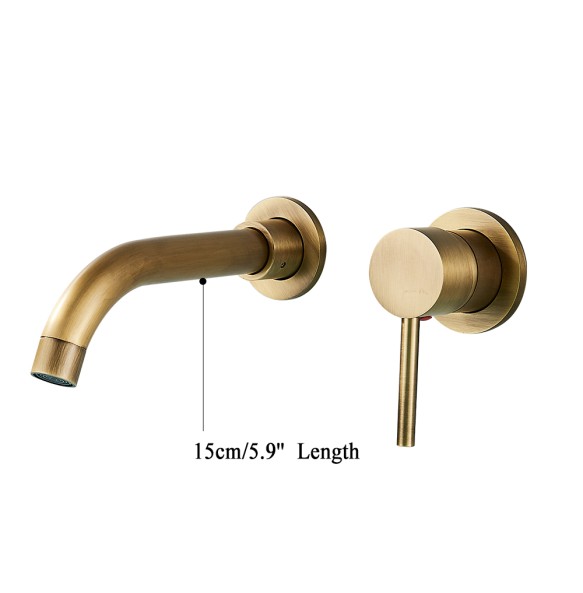 Black Bathroom Faucet Brass Mixer Sink Tap Wash Basin Gold Hot Cold Water Wall Mount Spout Bath With Modern Lever Handle