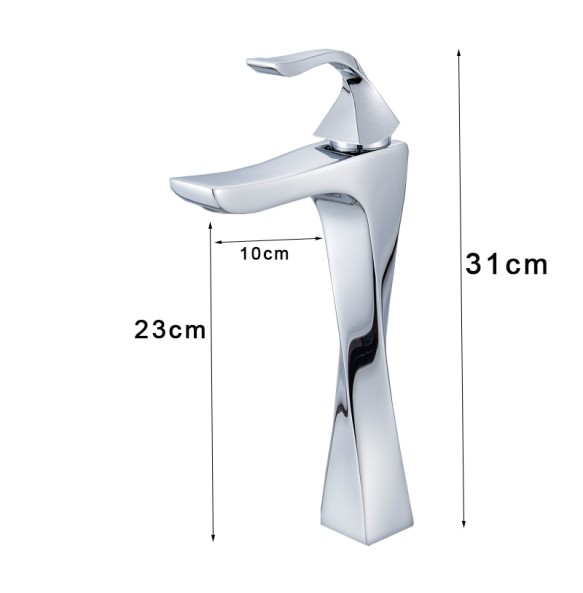 2024 New Countertop Chrome Basin Mixer Tap Brass Decorate Bathroom Mixer Tap Deck Mounted Basin Vessel Sink Crane Tap Black Faucet