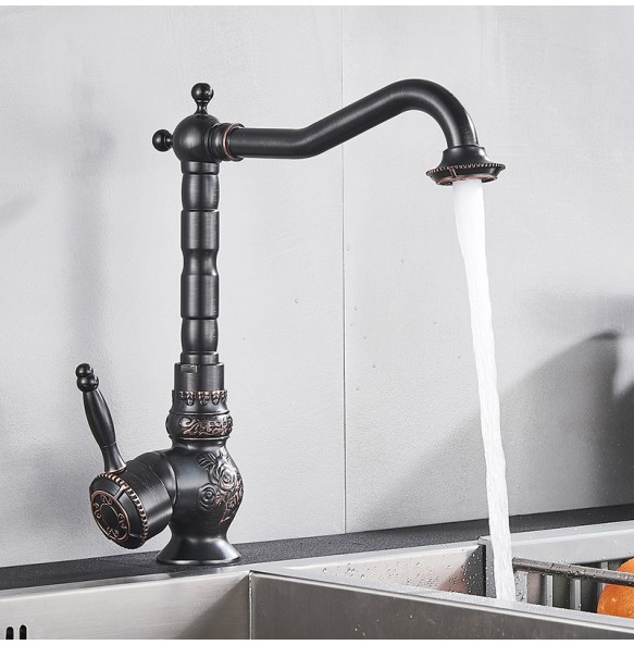 2024 New Home Decoration Bathroom Sink Mixer Faucet Crane Single Handle Water Tap Brass Antique Faucet Hot and Cold Water