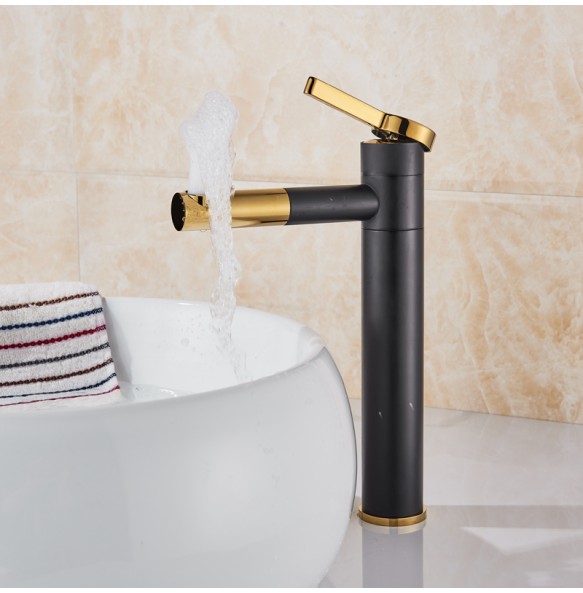 2024 New Chrome Black Basin Faucet Deck Mounted Swive Spout Bathroom Sink Mixer Single lever Hot Cold Water Tap One Hole Faucet