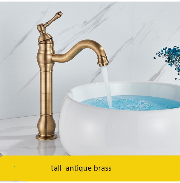 2024 New Luxurious Antique Bathroom Basin Faucet Brass Deck Mounted White Mixer Taps Short  Hot and Cold Mixer Tap