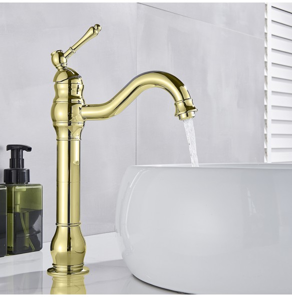 2024 New Luxurious Antique Bathroom Basin Faucet Brass Deck Mounted White Mixer Taps Short  Hot and Cold Mixer Tap