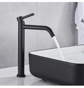 Black Deck Mounted Bathroom Basin Mixer Tap Basin Vessel Sink Faucet Hot Cold Water Faucet for Basin