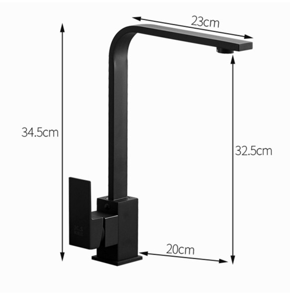 Black Square Kitchen Faucet Chorme/Gold Hot Cold Utility Kitchen Sink Tap 360 Degree Rotation Mixer Deck Mounted Water Taps