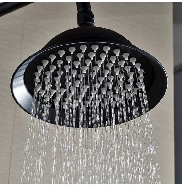 Black Bronze Shower Faucet Set Rainfall 8