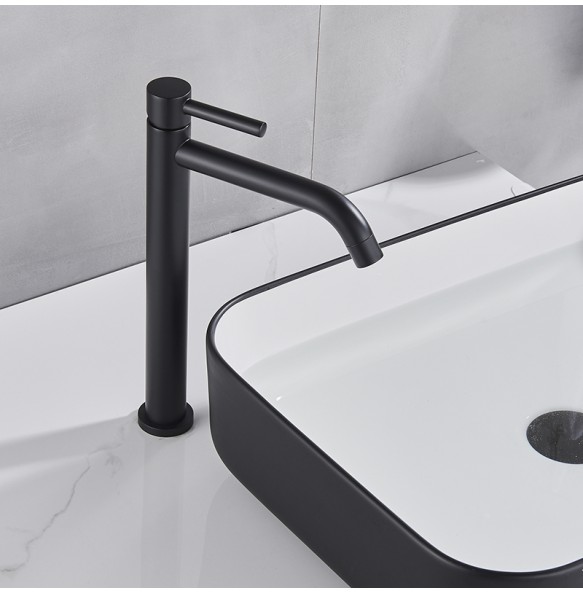 Black Deck Mounted Bathroom Basin Mixer Tap Basin Vessel Sink Faucet Hot Cold Water Faucet for Basin