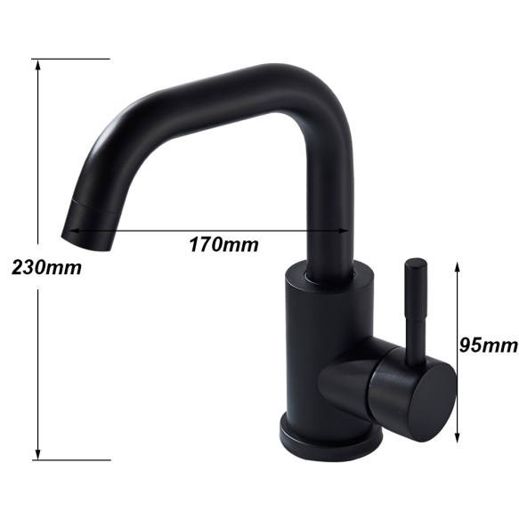 2024 New Black Basin Faucet Single Cold and Hot Bathroom Sink Tap Short Kitchen Mixer Can Rotatable