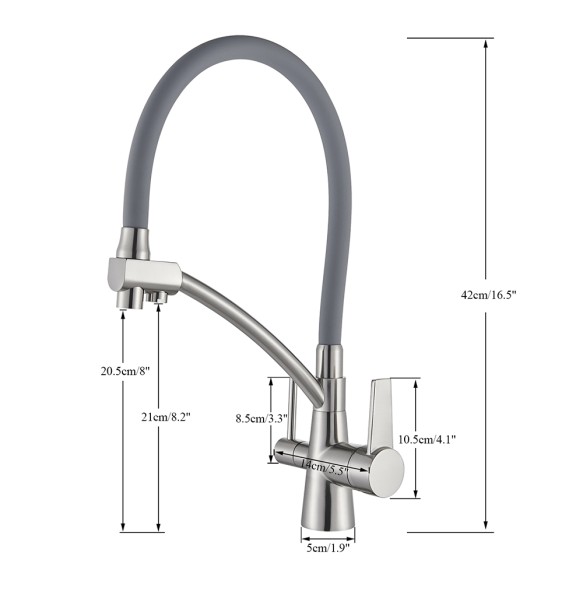 New Kitchen Sink Faucet Tap Pure Water Filter Mixer Crane Dual Handles Purification Kitchen Hot and Cold Faucet