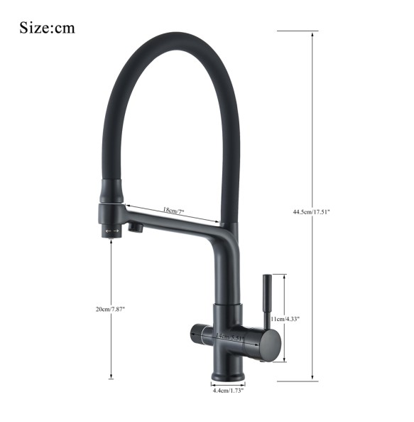 Matte Black Brass Kitchen Sink Faucet 2 Mode Tap Pure Water Filter Hot Cold Water Mixer Crane Purification Kitchen